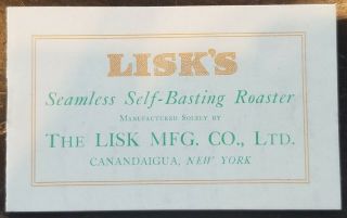 1897 Advertising Booklet Canandaigua York Lisk Self Basting Roaster