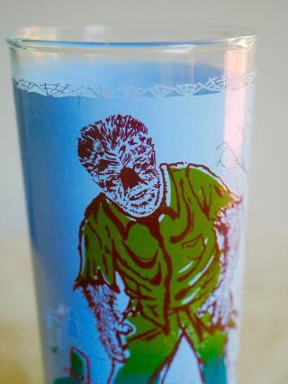 Rare Vintage Anchor Hocking Universal Pictures Monster Glass WOLFMAN 1963 5