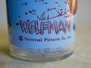 Rare Vintage Anchor Hocking Universal Pictures Monster Glass WOLFMAN 1963 6
