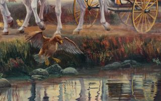 MORT KUNSTLER American Western Horses & Carraige Romantic Illustration Painting 7