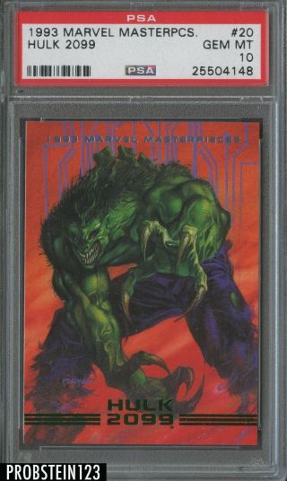 1993 Skybox Marvel Masterpieces 20 Hulk 2099 Psa 10 Gem