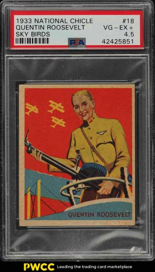 1933 National Chicle Sky Birds Quentin Roosevelt 18 Psa 4.  5 Vgex,  (pwcc)