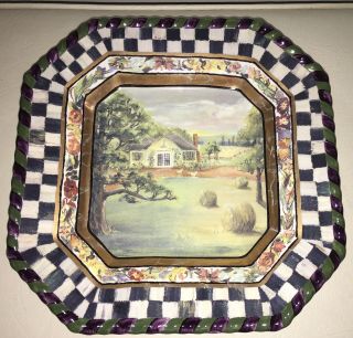 2003 Mackenzie Childs Maclachlan Courtly Check Art Pottery Plate /dish Third Ed.