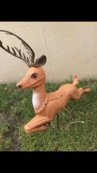 Poloron Sleigh And 9 Reindeer Blow Mold 11