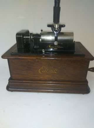 Edison Model E Talking Machine Phonograph With Cygnet Horn,  Local Pickup Also