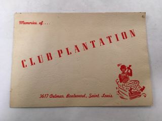 Vintage Racist Pejorative Club Plantation St Louis Mo Bar Lounge Souvenir Photo
