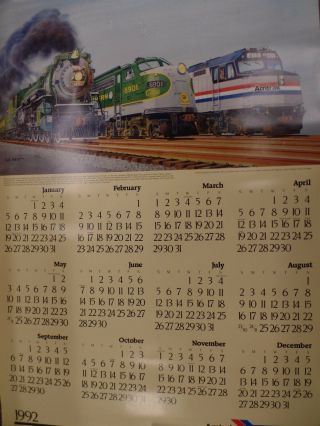 Amtrak 1992 34 X 24 Wall Calendar 062916dbe2