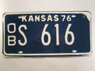 License Plate Car Tag 1976 Kansas Ob S 616 [z253]