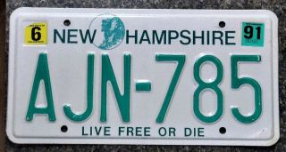 1991 Hampshire - Live Or Die - Embossed License Plate Ajn - 785