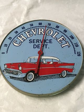 Vintage Chevrolet Service Dept.  Chevy Thermometer 57 Chevy Bel - Air Soft Top Rare