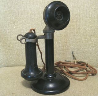 Antique Stromberg - Carlson Candlestick Telephone W/12 - Sided Earpiece Cap