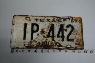 1969 Texas Truck License Plate Ip 442