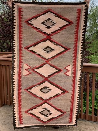 Early 1890 - 1910 Authentic Navajo Crystal Eye Dazzler Rug Wow