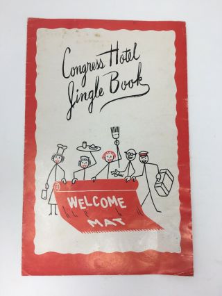 Congress Hotel Jingle Book Portland Oregon Welcome Mat Brochure Vintage