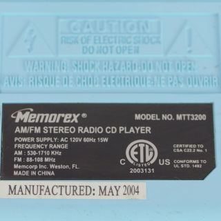 Memorex Vintage Retro Style Am/fm Radio Cd Player