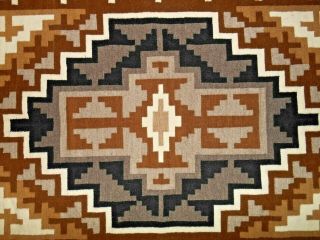 NAVAHO NAVAJO Rug/Weaving.  Tightly Woven Two Grey Hills Area.  ExCond 4