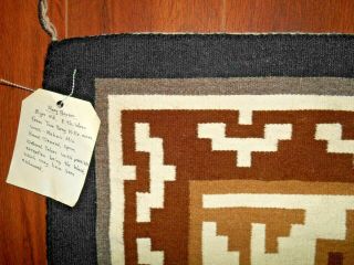 NAVAHO NAVAJO Rug/Weaving.  Tightly Woven Two Grey Hills Area.  ExCond 5