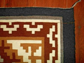 NAVAHO NAVAJO Rug/Weaving.  Tightly Woven Two Grey Hills Area.  ExCond 6