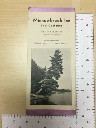 Vintage Brochure Minnowbrook Inn And Cottages Adirondacks Fourth Lake Old Forge