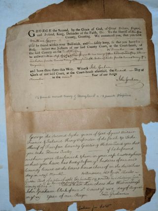 Antique 1773 Writ Of Debt Peter Wagener John Graham Historic Documents