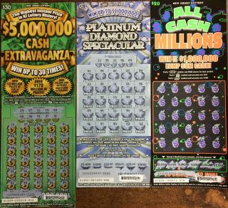 $5,  000 Nj Lottery Scratch Off Tickets Non - Winning Jersey