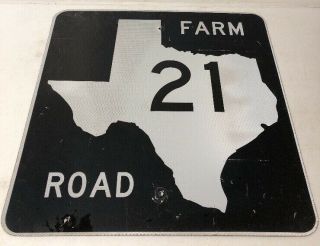 Authentic Retired Texas Farm Road 21 Highway Sign Camp County Lake Bob Sandlin