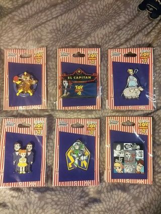 Disney Dsf Dssh Toy Story 4 Pin Set Of 6 Woody Buzz Forky Marquee El Capitan