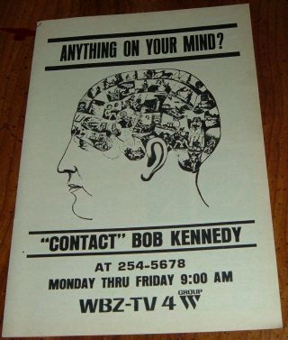 1966 Wbz Tv Ad Anything On Your Mind ? Contact Bob Kennedy Boston,  Massachusetts