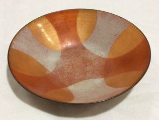 5 - 1/4 " Signed Elly Edwards Modern Mid Century Enamel Copper Art Plate Design