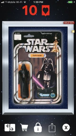 Topps Star Wars Card Trader Hasbro Darth Vader Silver Gilded Digital