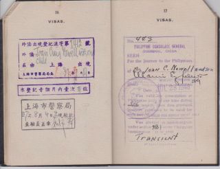 1945 British UK passport Commonwealth of Australia - Stamps from Malaya & China 6