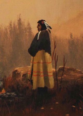 HEINIE HARTWIG Western Native American Indian Oil Painting,  California Artist 4