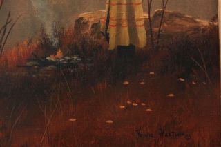 HEINIE HARTWIG Western Native American Indian Oil Painting,  California Artist 5