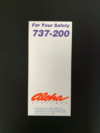 Safety Card Aloha Boeing 737 - 200