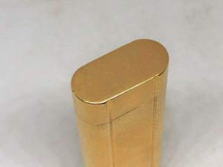 Auth CARTIER K18 Gold - Plated Checkered Pattern Oval Lighter Gold Briquet (2713) 8