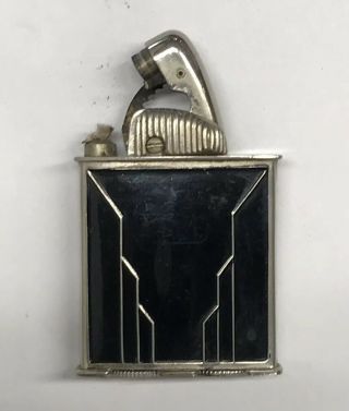 Evans Deco Black And Chrome Clipper Pocket Lighter