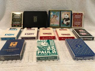 14 Decks Vintage Playing Cards - Las Vegas Casinos,  Tx Lotto,  Panda & Koala