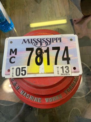 Mississippi Lighthouse Motorcycle License Plate/tag - 49041 Flat