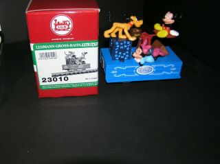 Lgb Disney G Scale 23010,  Mickey,  Minnie And Pluto Handcar,  Runs Well,  Ob (h)