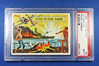 1965 Topps Battle Cards - 2 Attack On Pearl Harbor - Psa Nm 7