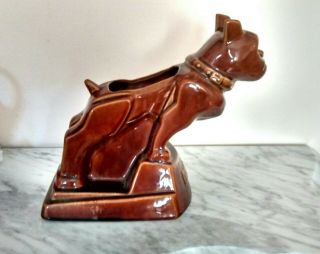 Vintage Mack Dog Planter Bulldog Truck Shops Inc 12 " Ceramic From Hood Ornament