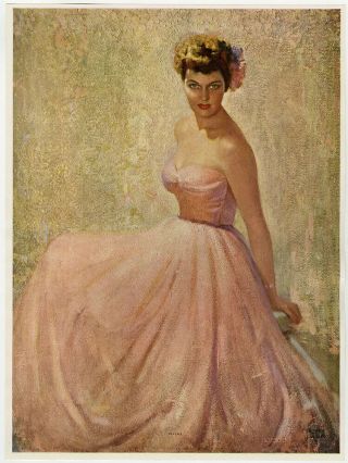 Vintage Andrew Loomis 1950s Glamour Girl Thos.  D.  Murphy Pin - Up Print Reverie