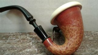 Calabash Rough Cut Gourd Meerschaum Bowl Sherlock Holmes Pipe 2