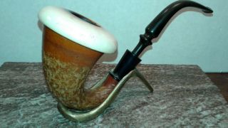 Calabash Rough Cut Gourd Meerschaum Bowl Sherlock Holmes Pipe 7