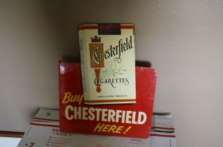 Rare Dbl Sided Chesterfield Cigarettes Flange Sign N.  O.  S 15 "