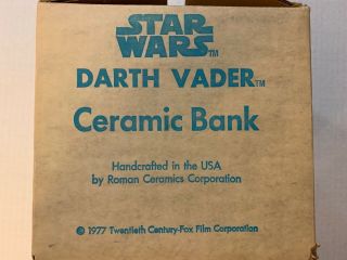 Star Wars Vintage Ceramic Bank Darth Vader Very Rare