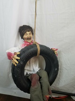 Tire Swing Zombie Boy Spirit Halloween Animated Prop Rare Great