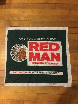 Vintage Red Man Chewing Tobacco Bandana Kerchief Handkerchief Collectible