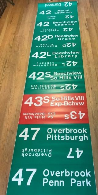 Vintage Pittsburgh LRV PCC Trolley Roll Sign Drake Overview Beechview 2