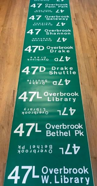 Vintage Pittsburgh LRV PCC Trolley Roll Sign Drake Overview Beechview 3